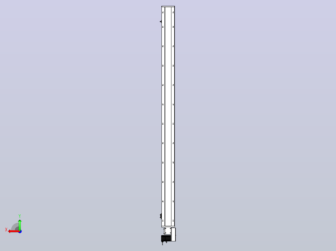 SYM14-L-2000滚珠花健、支撑座、滚珠丝杠、交叉导轨、直线模组后视图