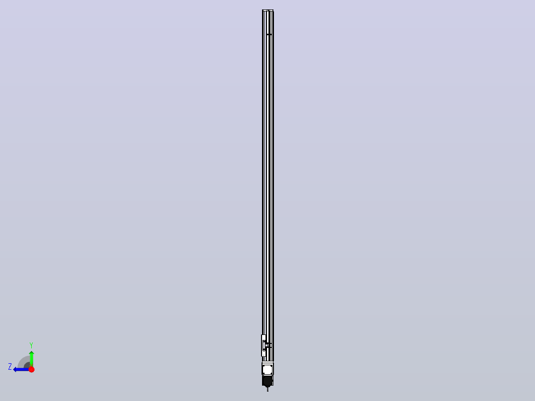 SYM14-L-2000滚珠花健、支撑座、滚珠丝杠、交叉导轨、直线模组右视图