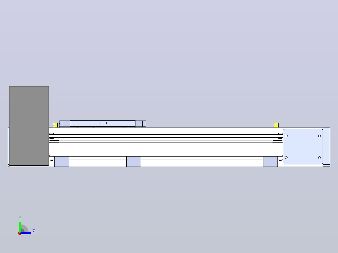 DMEB110-LUCR欧规同步带模组直线模组（电机左上折）[DMEB110-L13S350-DT750-C2U-LUCR]左视图
