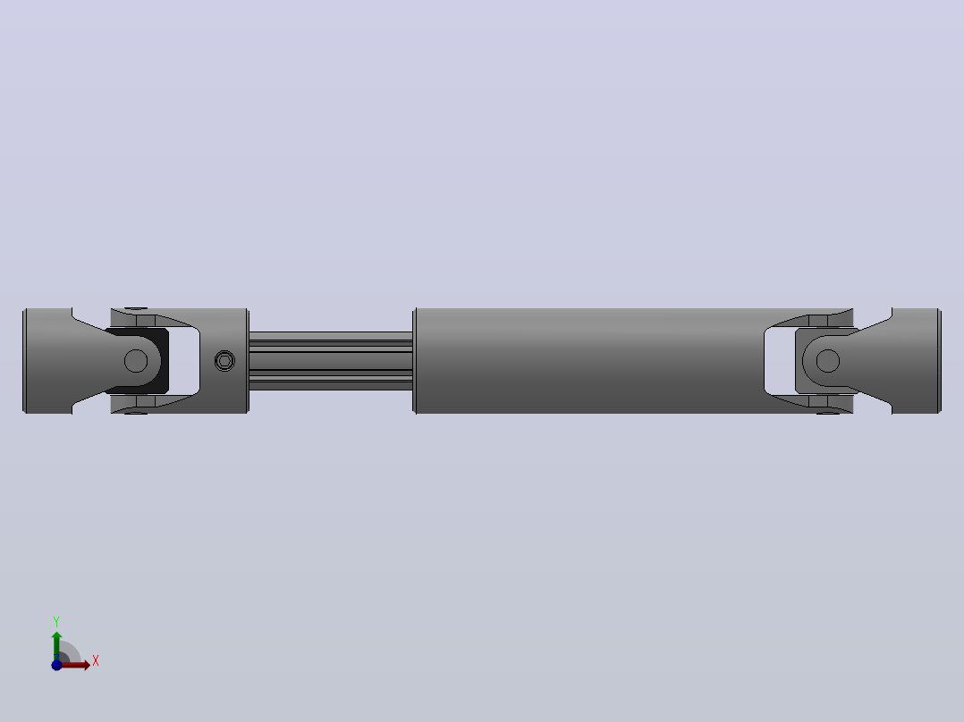 万向联轴器WSP05-PB-Y14-Y14-200／260WSP型可伸缩小型十字轴万向联轴器前视图