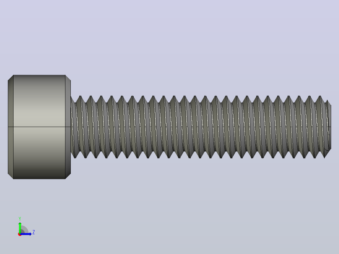 M6 x 1mm螺纹25mm长内六角螺钉.STEP左视图