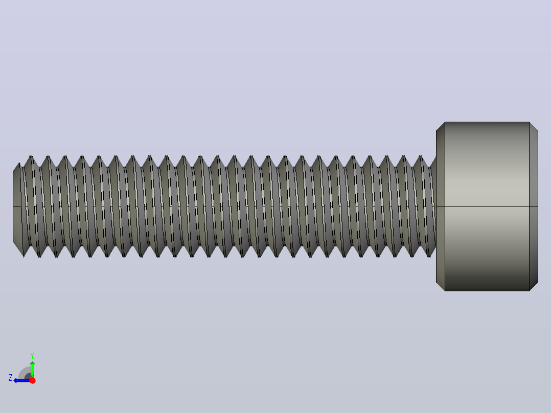 M6 x 1mm螺纹25mm长内六角螺钉.STEP右视图