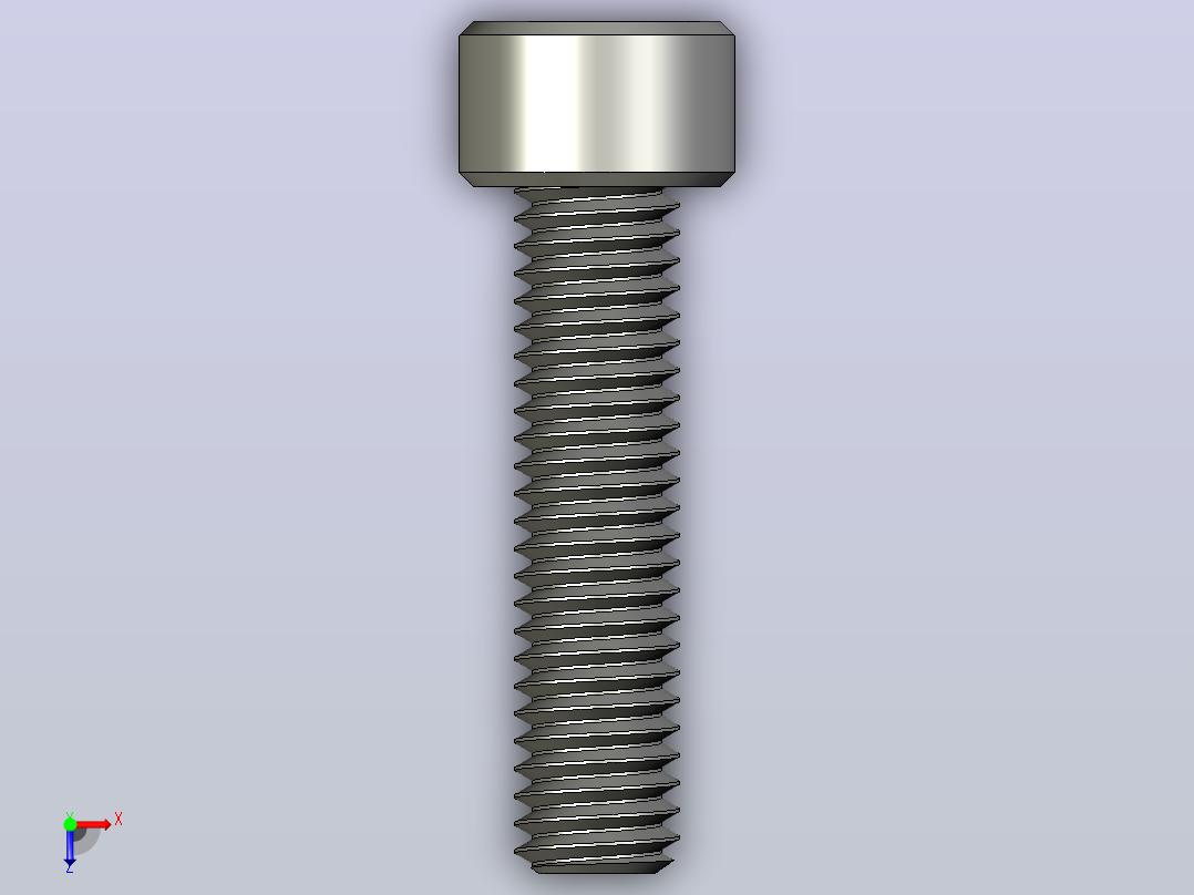 M6 x 1mm螺纹25mm长内六角螺钉.STEP俯视图