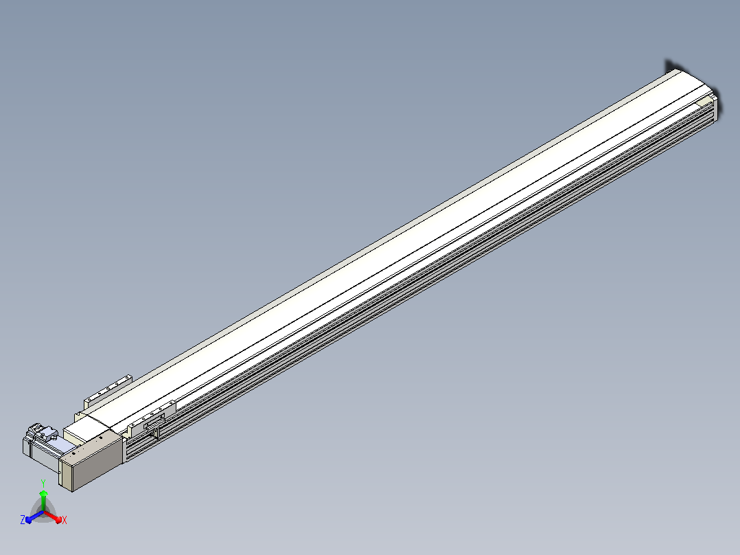 皮带直线轴半封闭可选导轨TPA-HNB-140D-120-L1500-MR-C-P40-N3主视图