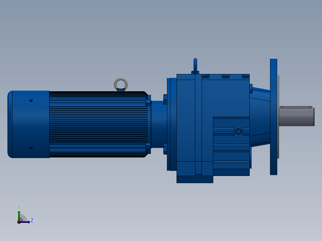 RF77法兰轴伸式安装斜齿轮减速机RF77-YVB0.37-4P-71-M1-0°-Φ250左视图