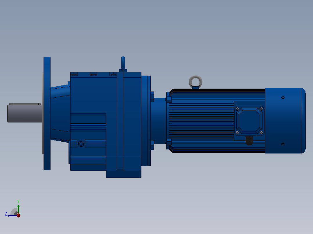 RF77法兰轴伸式安装斜齿轮减速机RF77-YVB0.37-4P-71-M1-0°-Φ250右视图