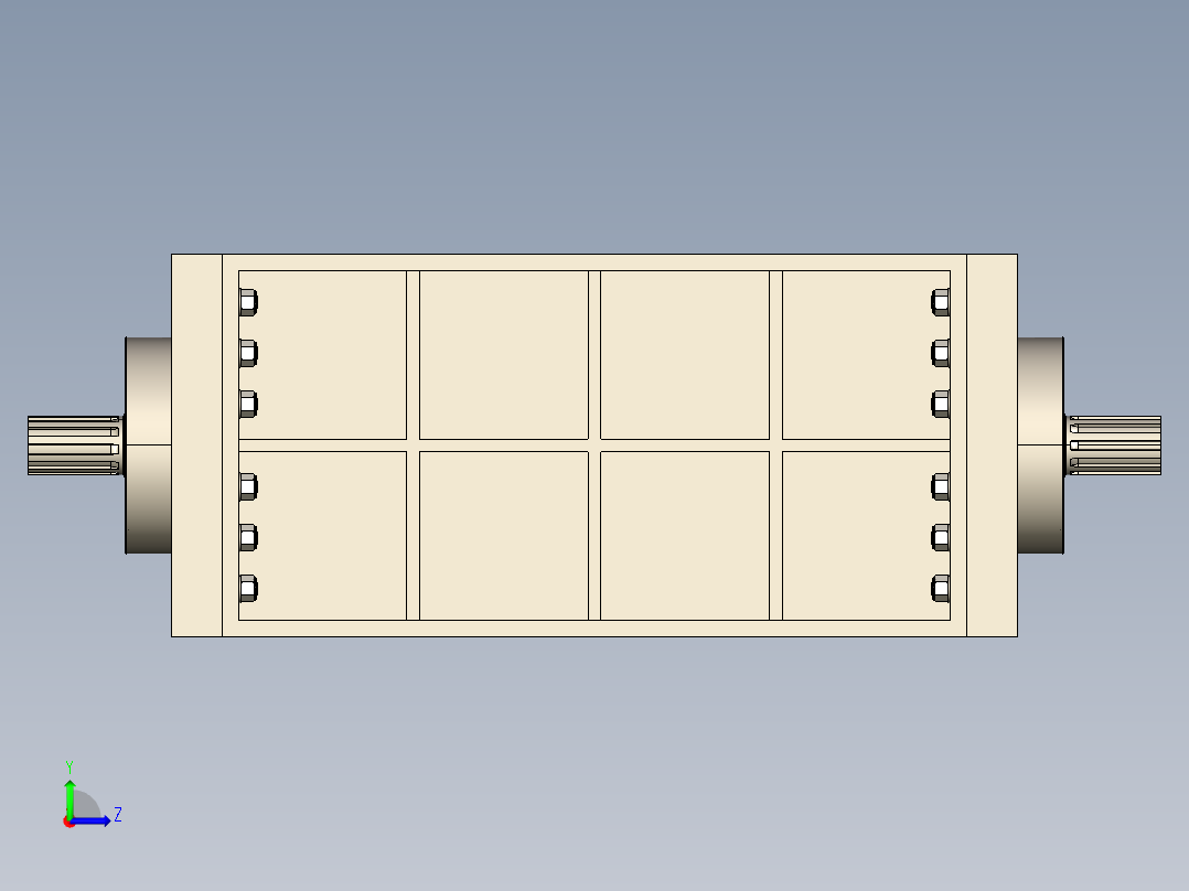 1200mm切碎机破碎机3D数模图纸 STEP格式左视图