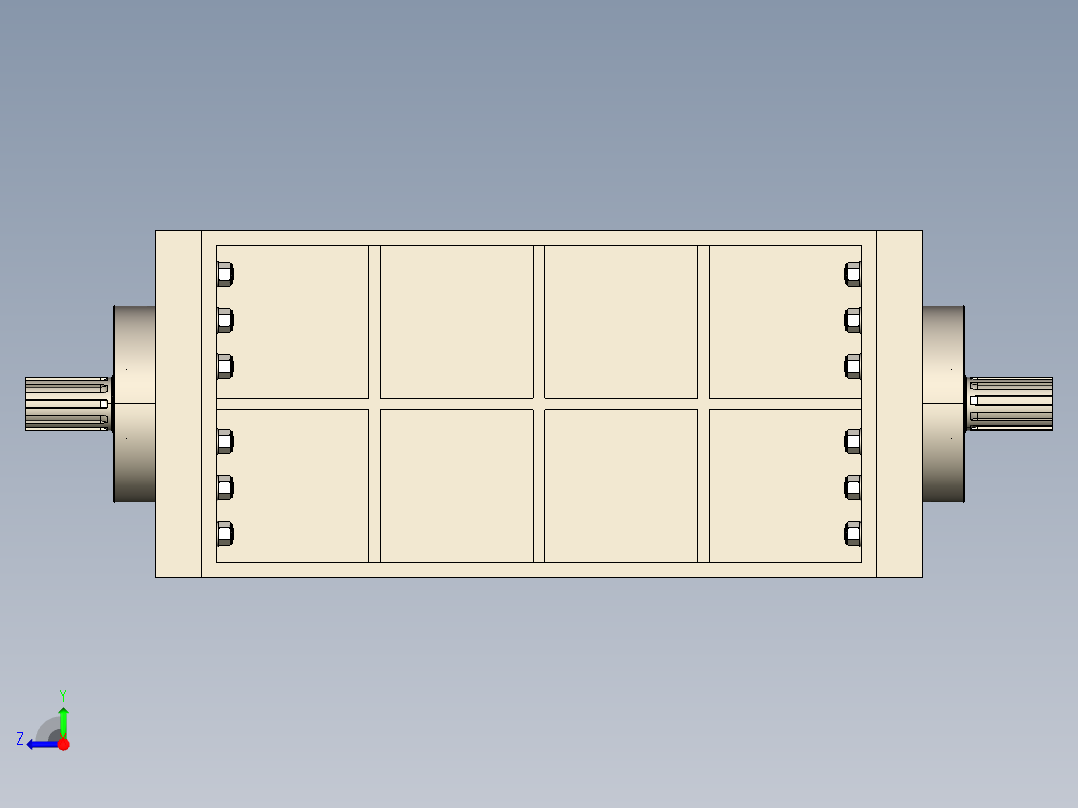 1200mm切碎机破碎机3D数模图纸 STEP格式右视图