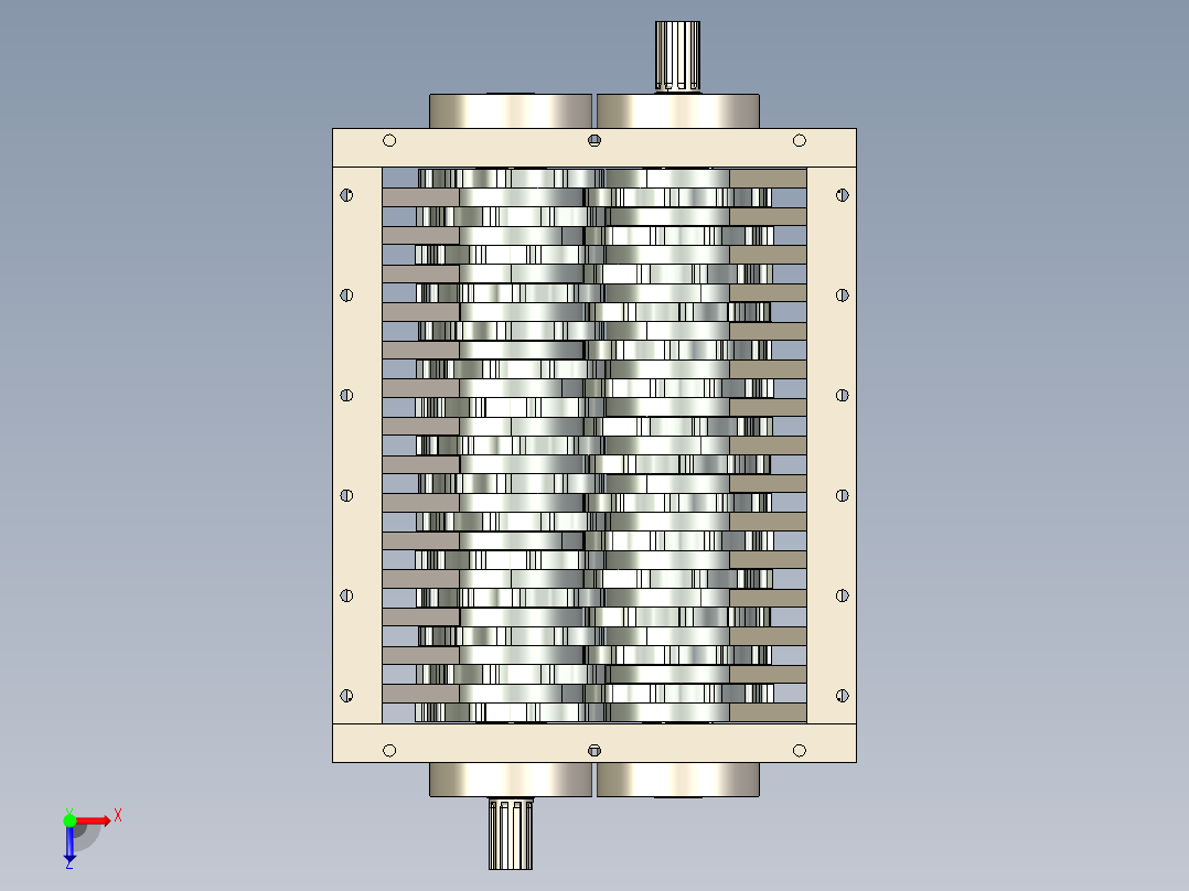 1200mm切碎机破碎机3D数模图纸 STEP格式俯视图