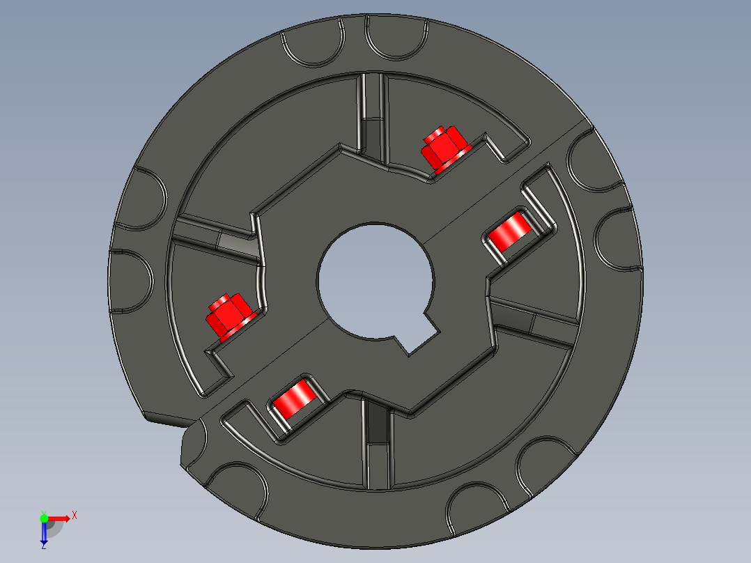 链板主动轮3D模型俯视图