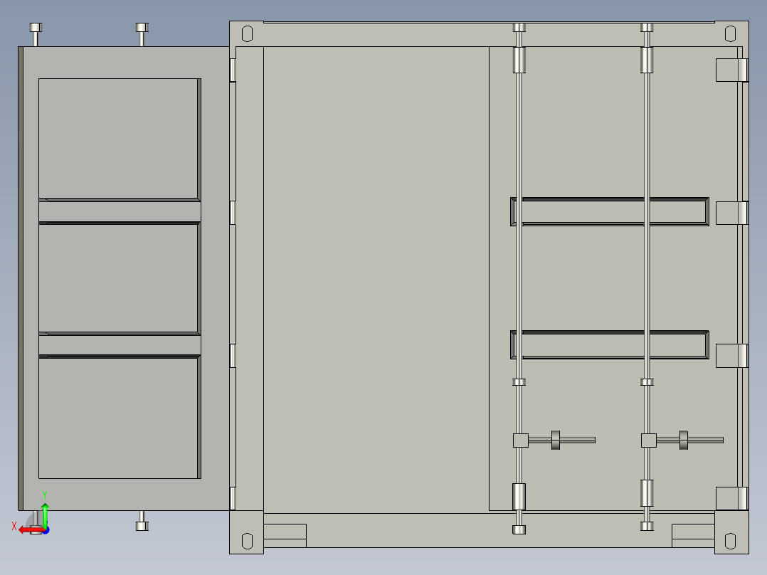 海运集装箱（20英尺）后视图