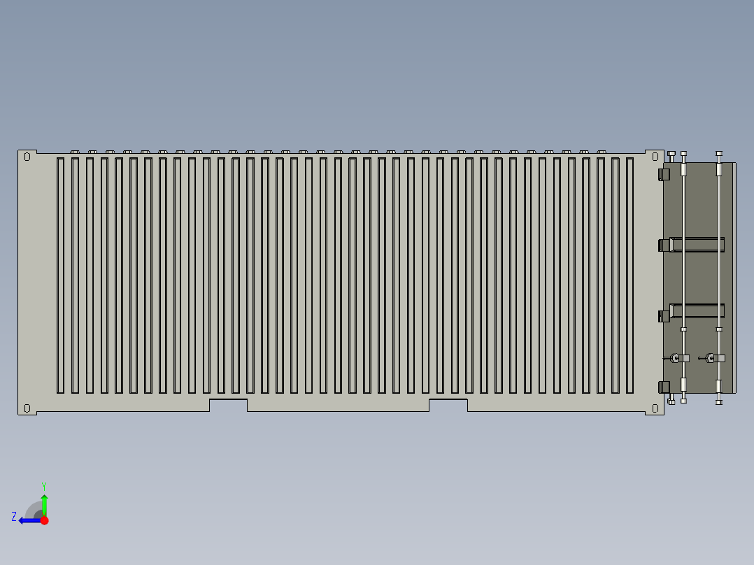 海运集装箱（20英尺）右视图