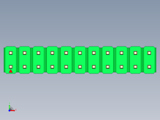 彩色公头100mil（2.54mm）系列-DS1021_green_2x11p_100mil_Type5_rev1.0前视缩略图