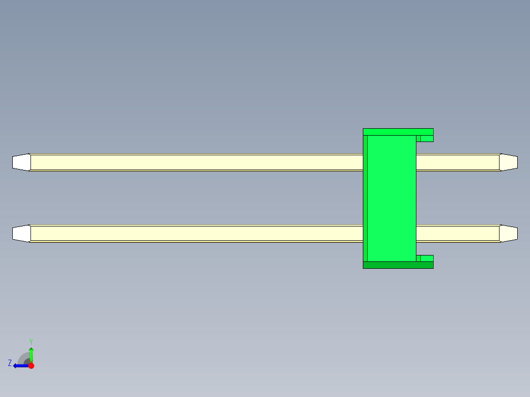 彩色公头100mil（2.54mm）系列-DS1021_green_2x11p_100mil_Type5_rev1.0右视图