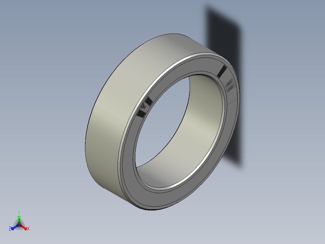 轴承设计，内径= 25毫米，外径= 10毫米，10个滚珠正等轴测图