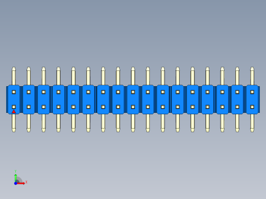 彩色公排针 100mil 2.54mm 系列-DS1022_blue_34p_100mil_TypeSMT_rev1.0前视缩略图