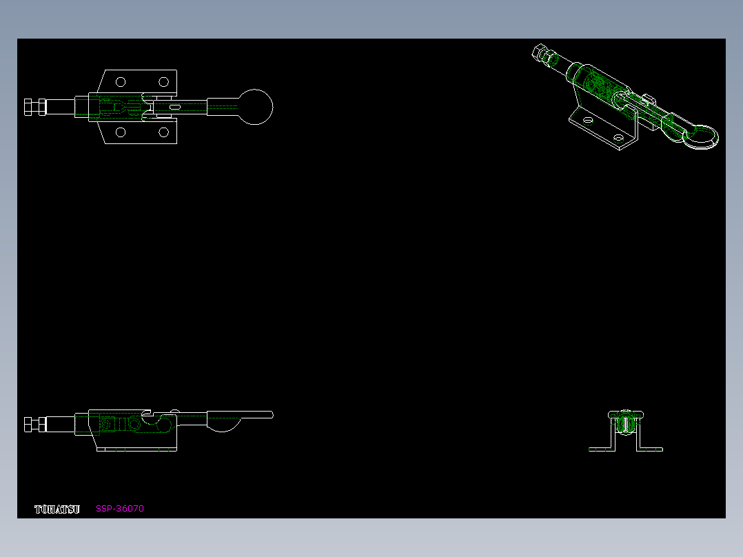 推拉式夾鉗SSP(B)-2D多系列多零件图纸模型