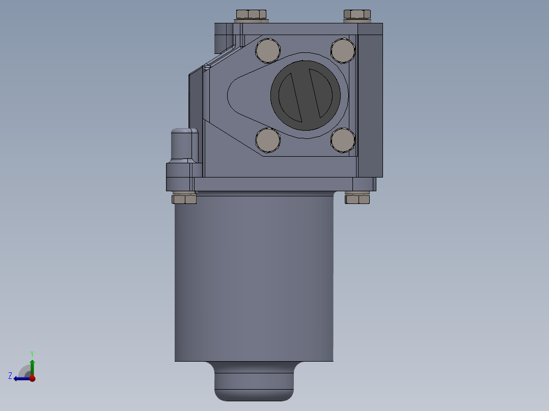 电动推杆模型右视图