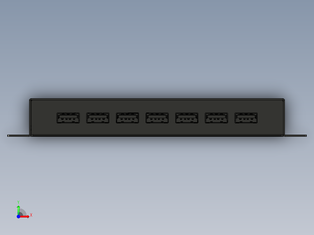 金属端口usb2.0集线器前视图