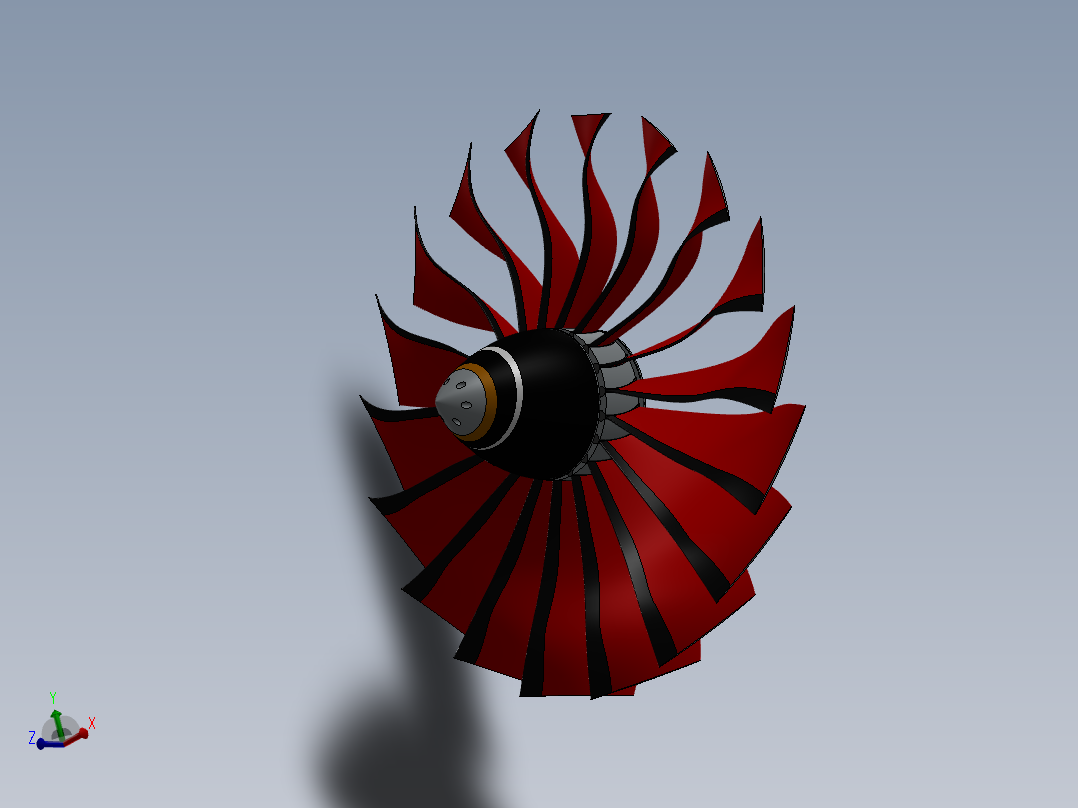 喷气发动机涡轮风扇268---模型格式为 sw