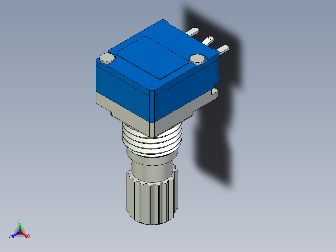 无源元件封装-PTD901-XX15K正等轴测图