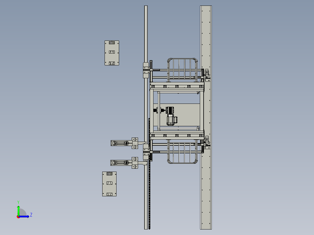 轨道升降车左视图