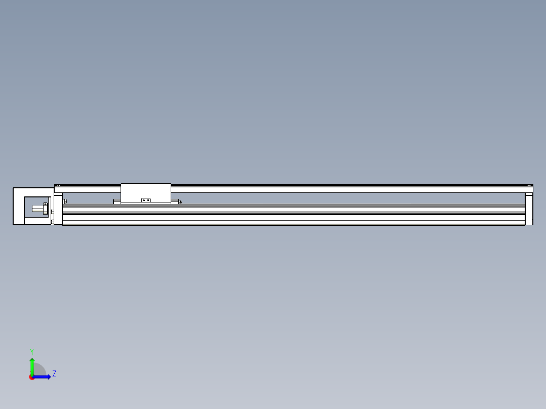 TPA-KNR-100E-2020C-L700A1-M-H40-N3线性模块铝制底座左视图
