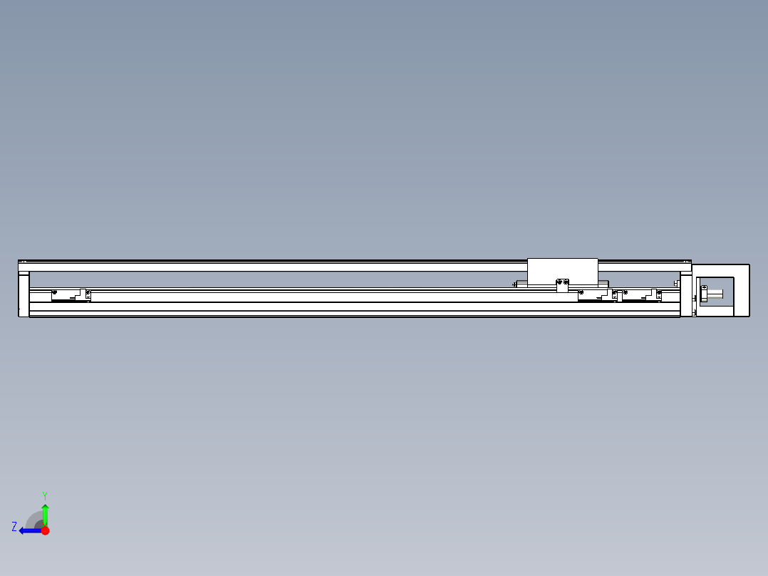 TPA-KNR-100E-2020C-L700A1-M-H40-N3线性模块铝制底座右视图