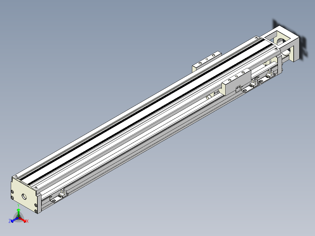 TPA-KNR-100E-2020C-L700A1-M-H40-N3线性模块铝制底座正等轴测图