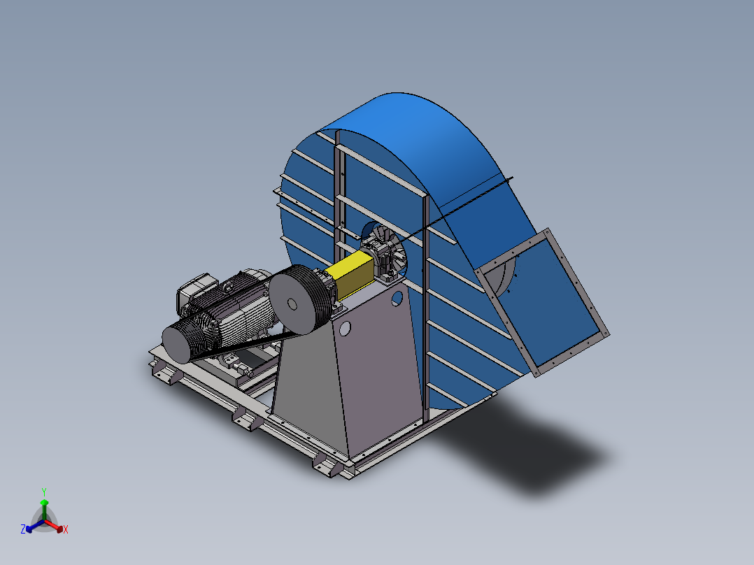 大鼓风机正等轴测图