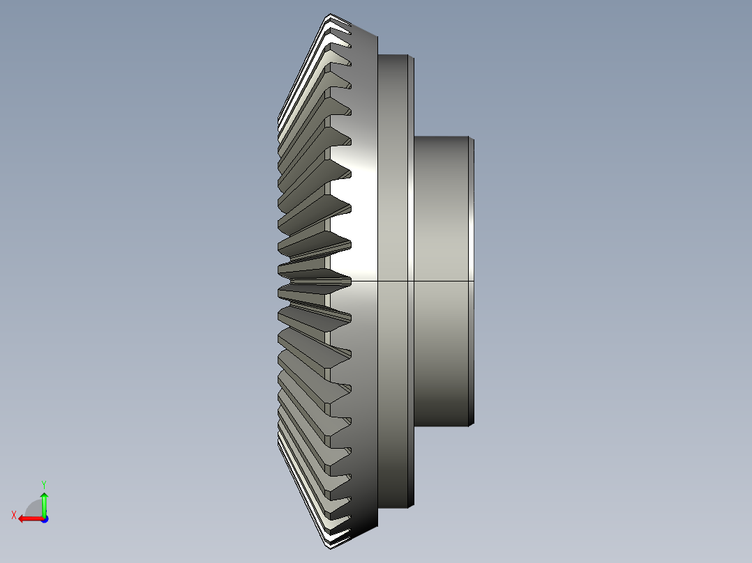 直锥齿轮后视图