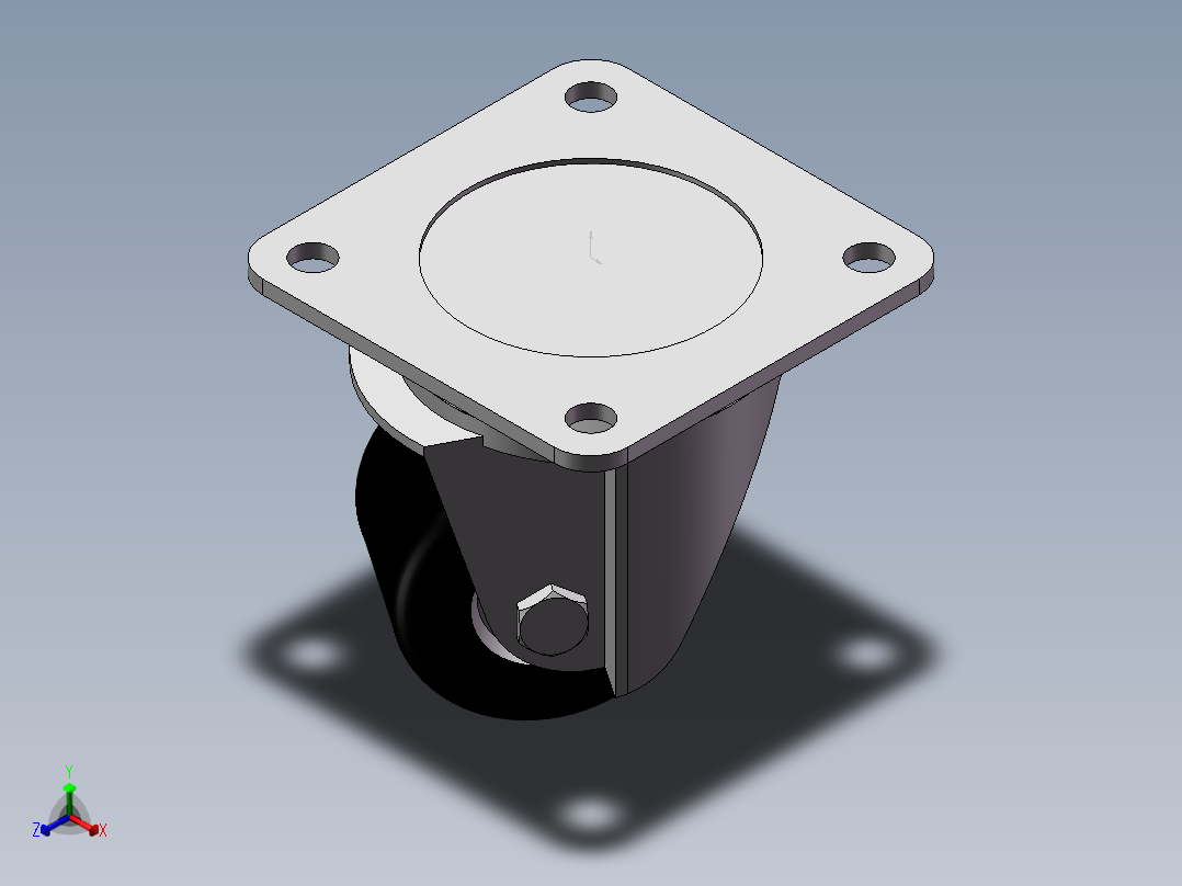 脚轮 米思米 CKZJ50-H正等轴测图