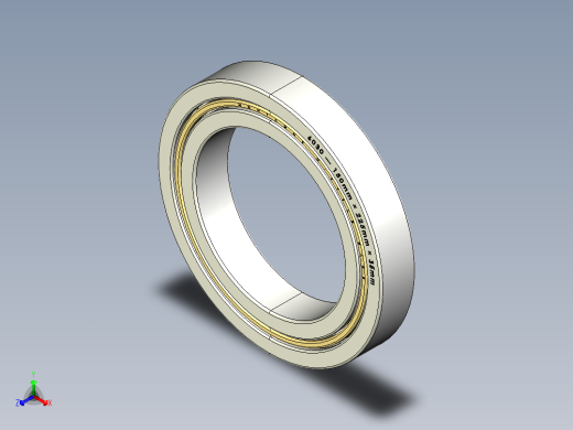 完整的公制6000，开放式轴承库SolidWorks和Step模型正等轴测缩略图