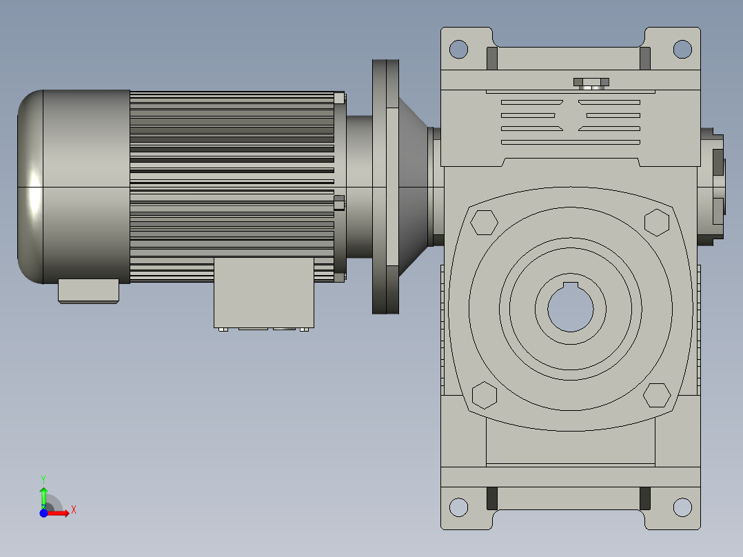 VPVDKO120-20-22KW变频电机带编码器A前视图