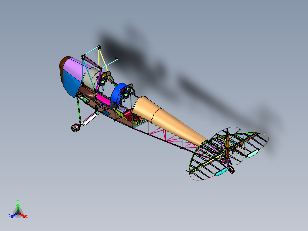 双翼教练机主体