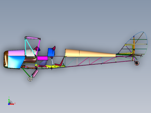 双翼教练机主体前视缩略图