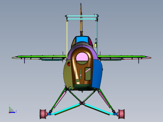 双翼教练机主体左视缩略图