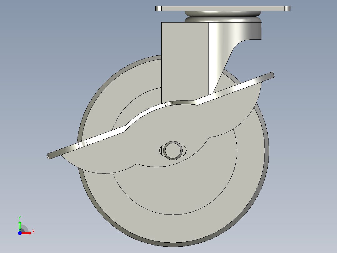 轻中载型(6080kg)万向侧轮刹型脚轮CAPC100-U前视图