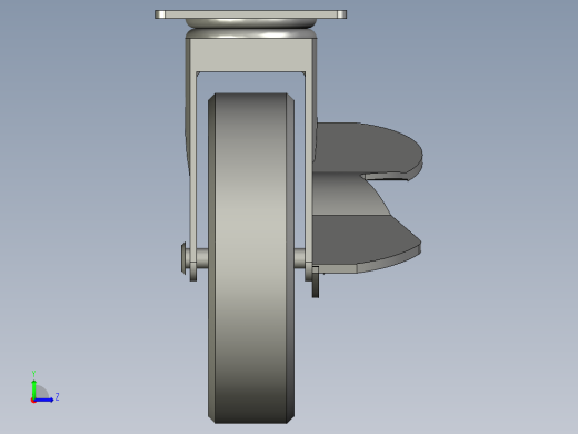 轻中载型(6080kg)万向侧轮刹型脚轮CAPC100-U左视缩略图