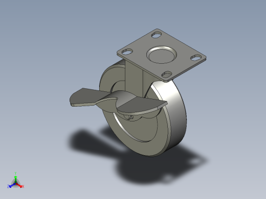 轻中载型(6080kg)万向侧轮刹型脚轮CAPC100-U正等轴测缩略图