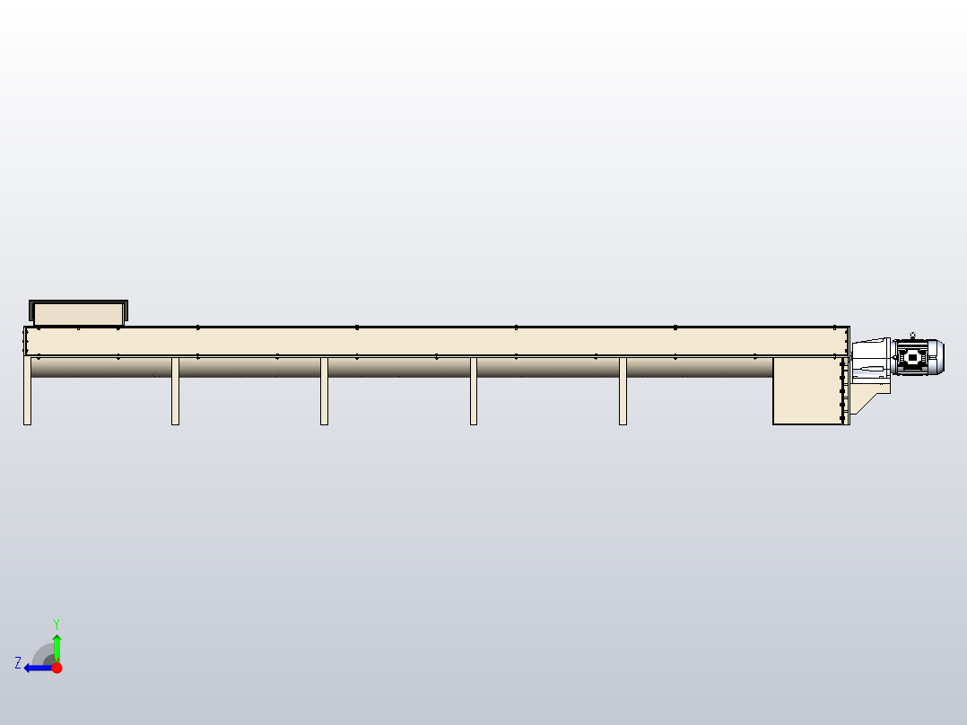 无轴螺旋输送机右视图
