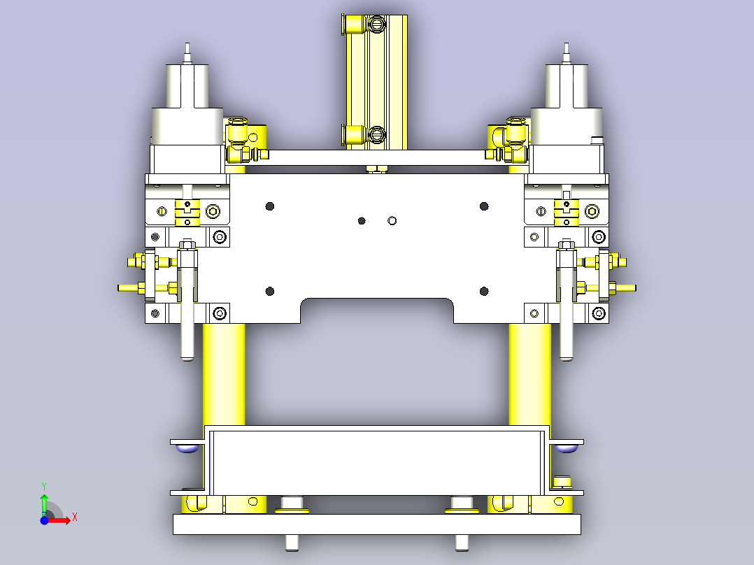 一款箱体定位3D模型前视图