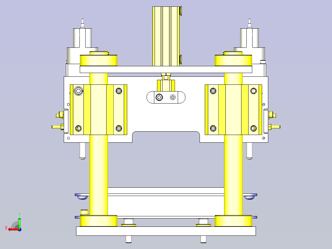 一款箱体定位3D模型后视图