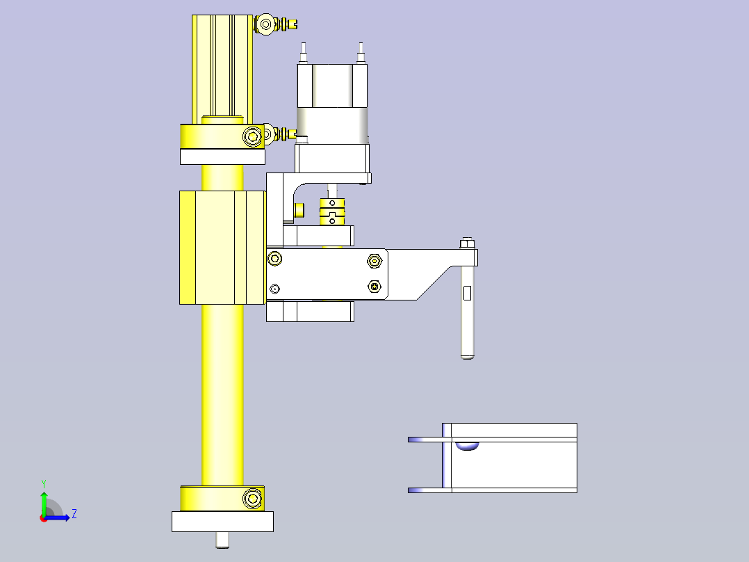 一款箱体定位3D模型左视图