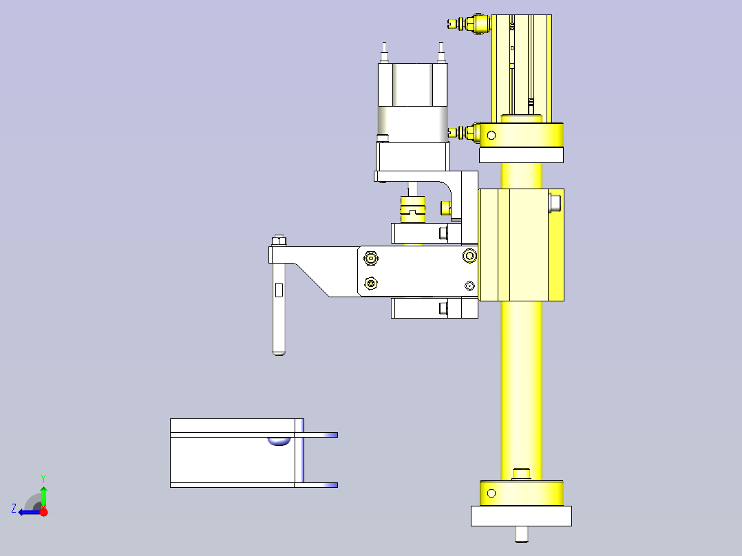 一款箱体定位3D模型右视图