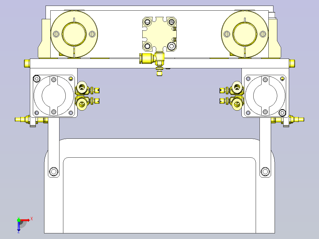 一款箱体定位3D模型俯视图