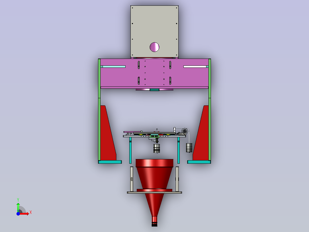 一种CCD视觉长宽测量模组前视图