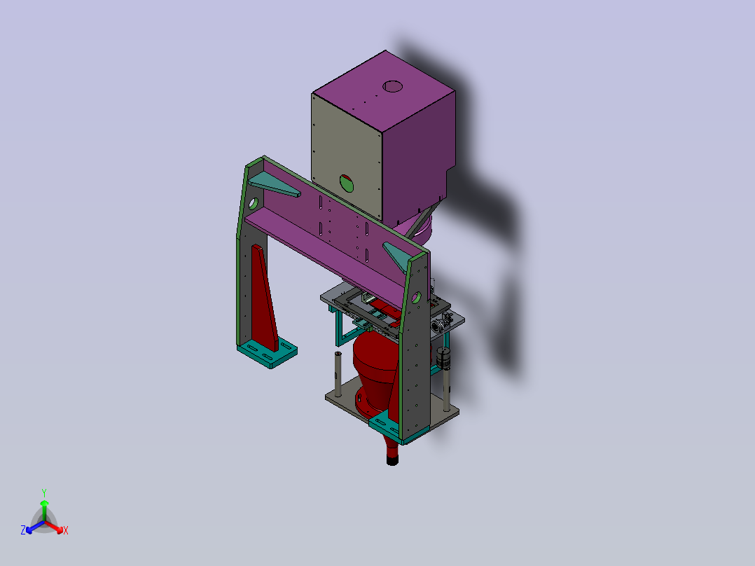 一种CCD视觉长宽测量模组正等轴测图