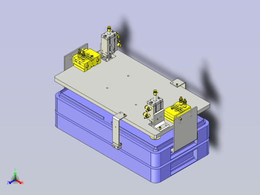 一款带盖箱体夹紧机构3D图模型