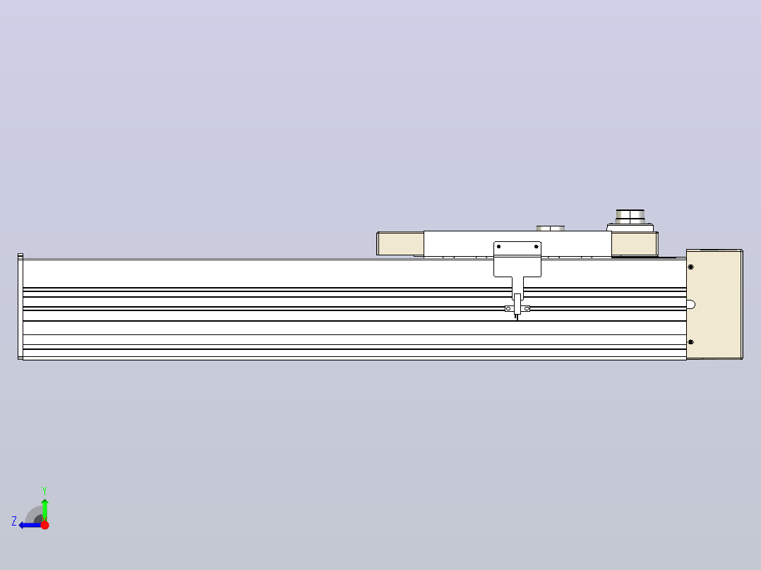 滚珠丝杠直线轴带导轨全封闭TPA-HCR-220D-3210C-L350-MR-Y-P1K-N3右视图